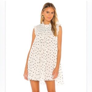 Tularosa Andora Babydoll Polka Dot Mini Dress Size S